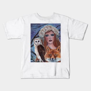 Cybele goddess of animals by Renee Lavoie Kids T-Shirt